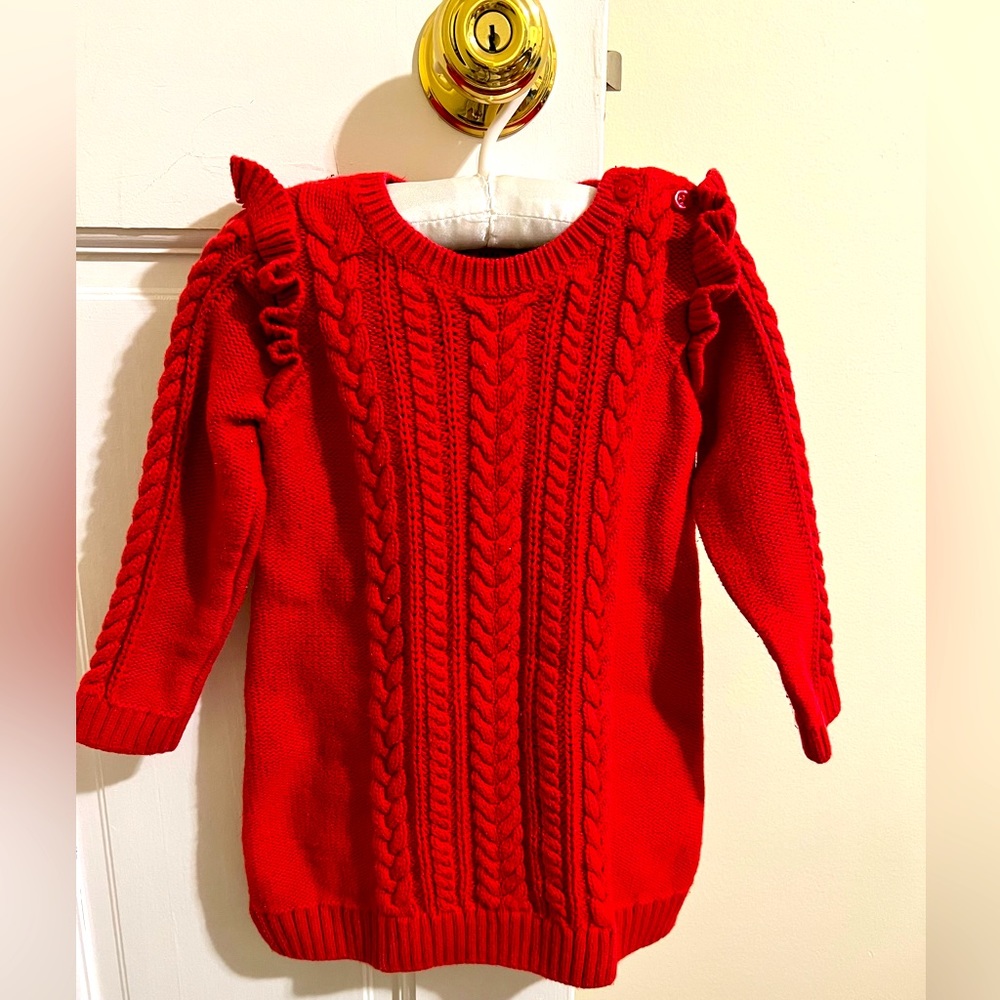 Beautiful red sweater dress, baby gap 18-24m